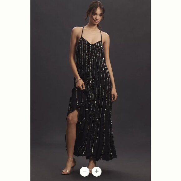 FARM Rio Embroidered Stones Pleated Maxi Dress, Size L, NWT 🇧🇷 - Picture 4 of 16